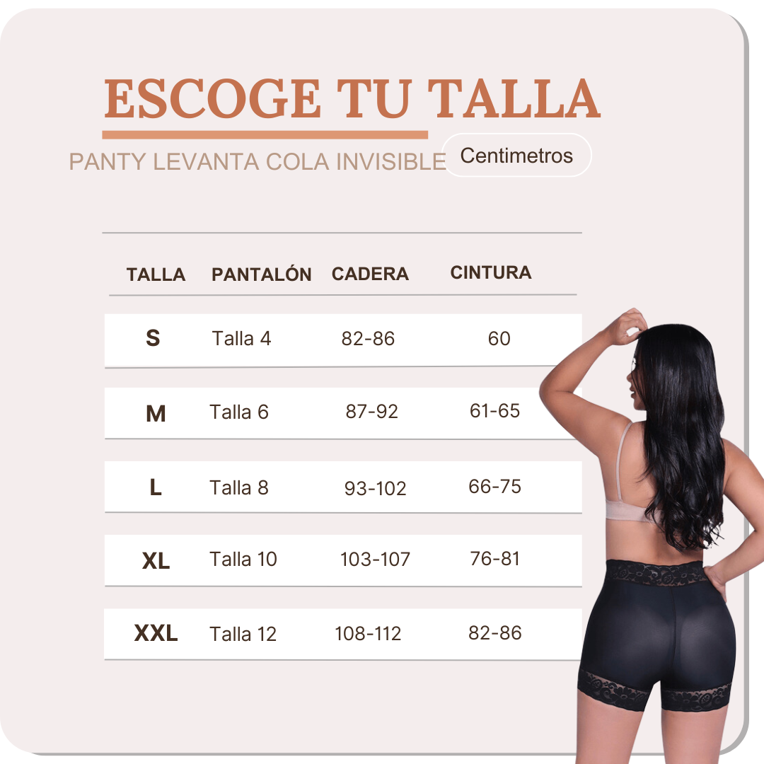 PANTY LEVANTA COLA INVISIBLE+ ENVÍO GRATIS